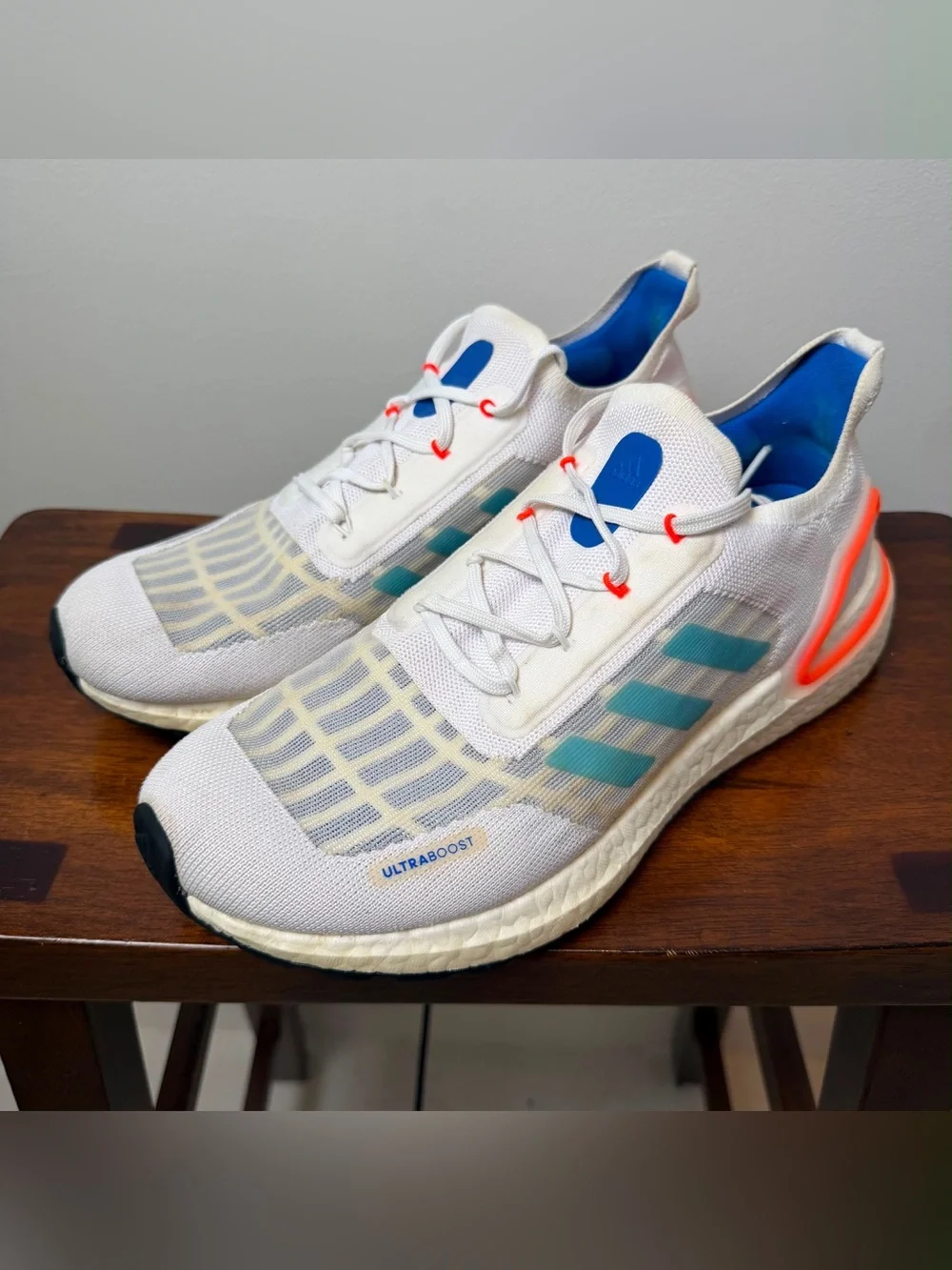 adidas Ultraboost Summer.RDY FY3470 White Blue Orange Men’s Size 8 Running Shoes